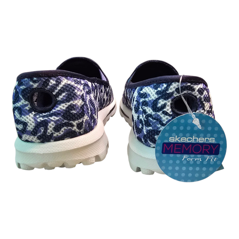 Skechers Go Walk Dazzle Sneakers Womens Size 5W Navy/White Memory Foam Comfort - Picture 7 of 13